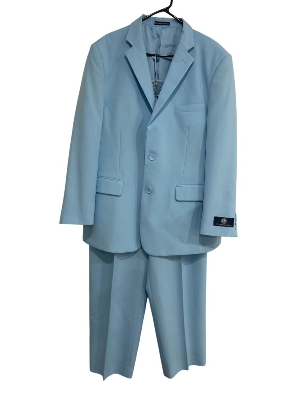 Vittorio St. Angelo 44R Mens Light Blue 2-Piece Suit Intellectual Aesthetic